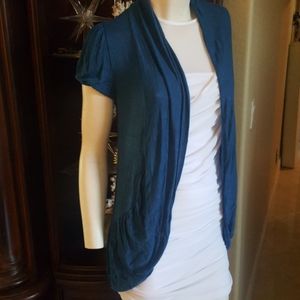 Medium Blue Heart over blouse